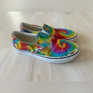 Vans Asher Shoes Women’s Sz 7 Men’s Sz 5.5 Tie Dye Slip On Sneakers Unisex